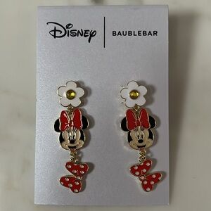 Disney BaubleBar Minnie Mouse Character Drop Spring Flower and Bow Earrings
